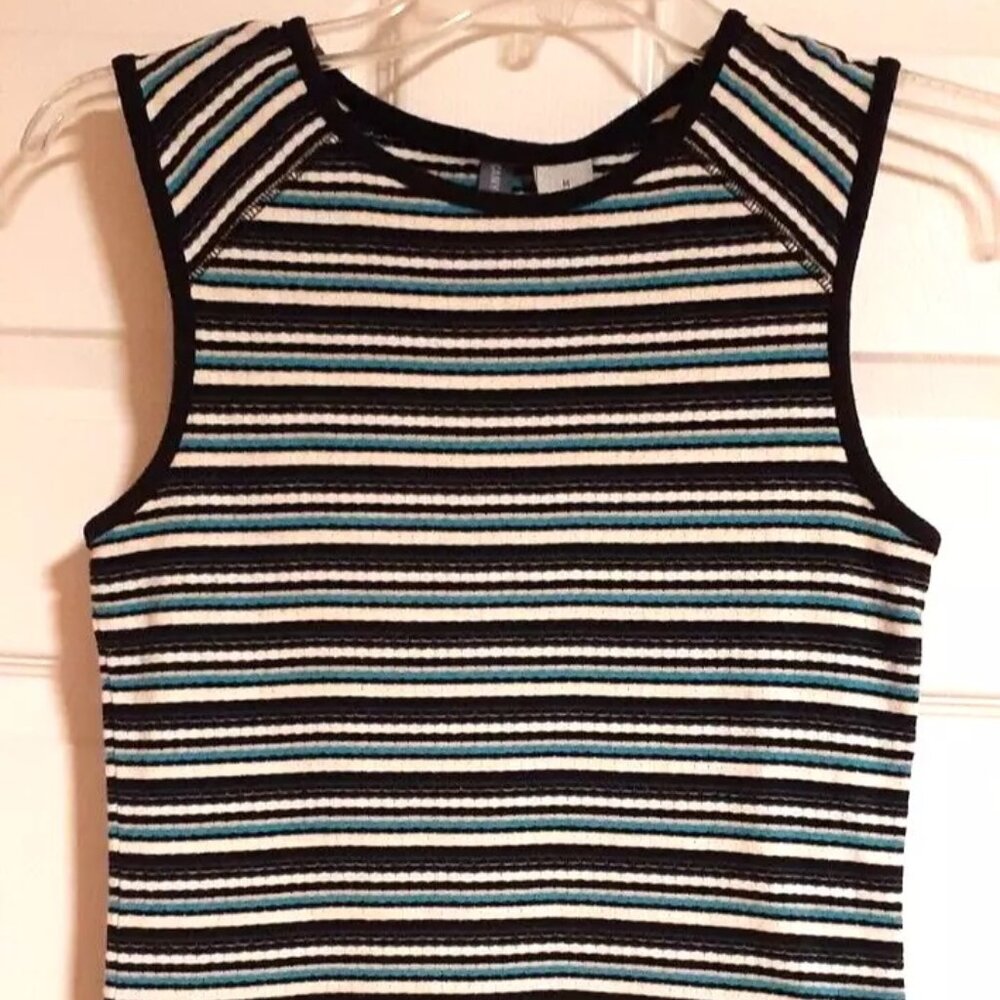 Vintage 90s juniors 100% cotton stripes shirt crb canyon river blues top size M